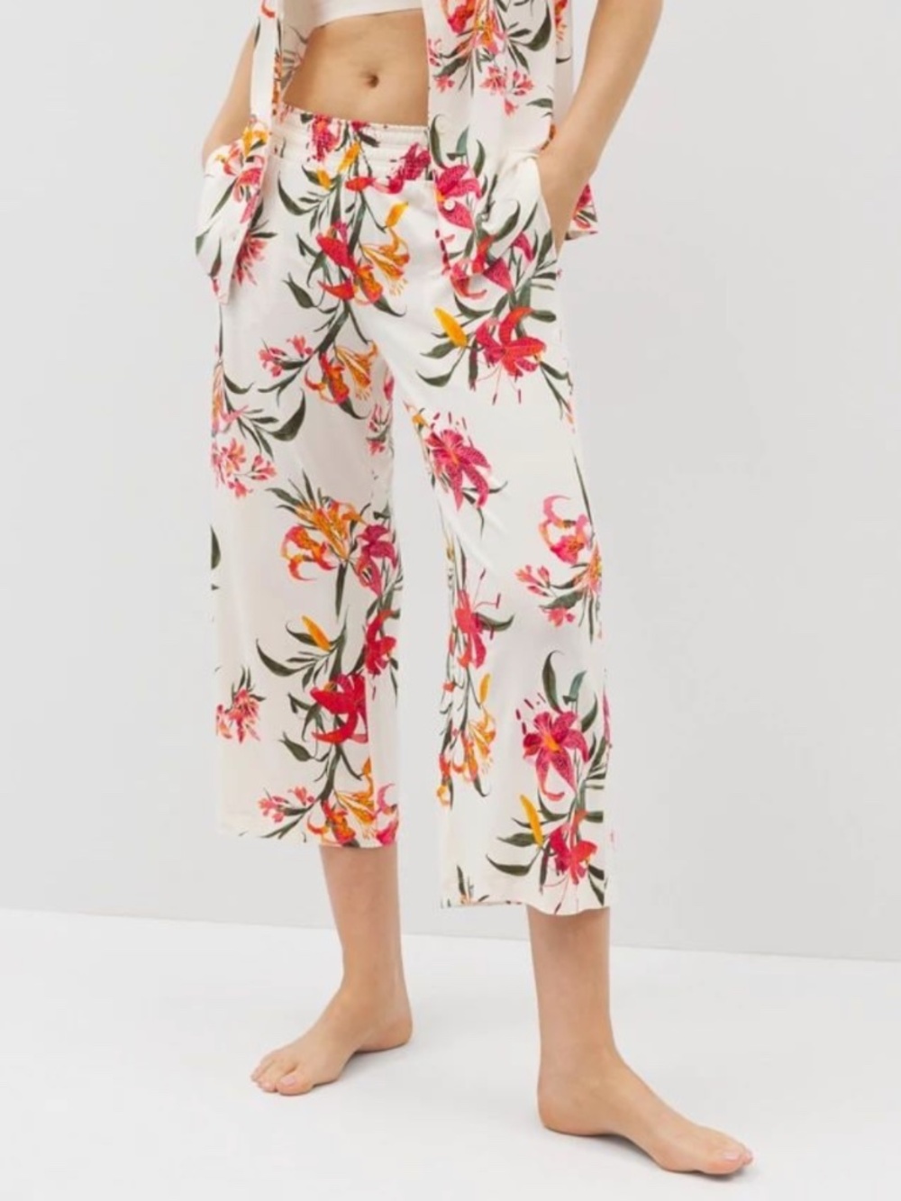NWT Soma Cool Nights Floral Cropped Pajama Pants XL